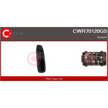 Interruptor, elevalunas - CASCO CWR70120GS