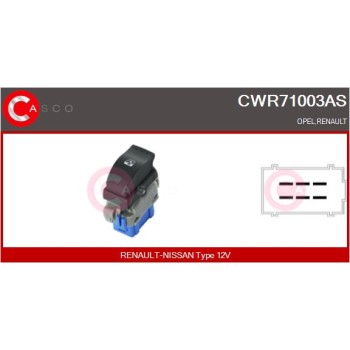Interruptor, elevalunas - CASCO CWR71003AS