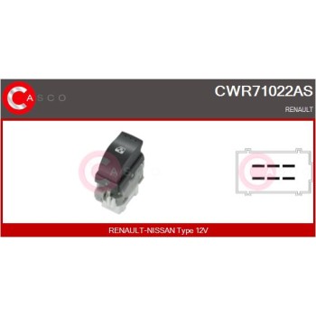 Interruptor, elevalunas - CASCO CWR71022AS