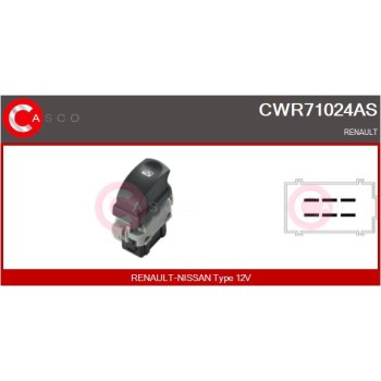 Interruptor, elevalunas - CASCO CWR71024AS