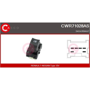 Interruptor, elevalunas - CASCO CWR71028AS
