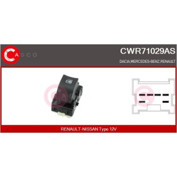 Interruptor, elevalunas - CASCO CWR71029AS