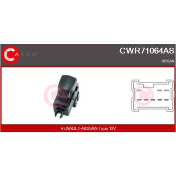 Interruptor, elevalunas - CASCO CWR71064AS