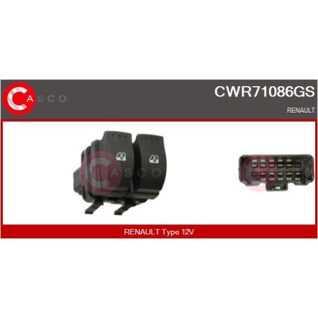 Interruptor, elevalunas - CASCO CWR71086GS