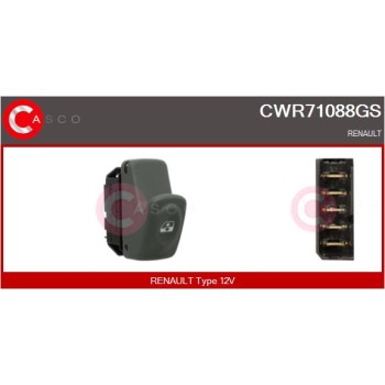 Interruptor, elevalunas - CASCO CWR71088GS
