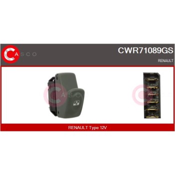 Interruptor, elevalunas - CASCO CWR71089GS
