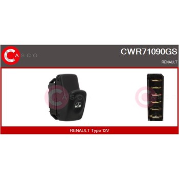 Interruptor, elevalunas - CASCO CWR71090GS