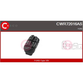 Interruptor, elevalunas - CASCO CWR72016AS