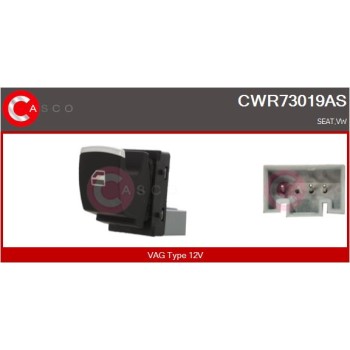Interruptor, elevalunas - CASCO CWR73019AS