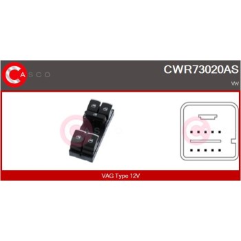Interruptor, elevalunas - CASCO CWR73020AS