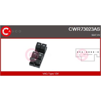 Interruptor, elevalunas - CASCO CWR73023AS