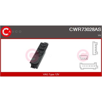 Interruptor, elevalunas - CASCO CWR73028AS