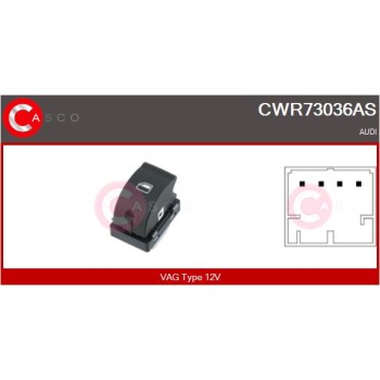 Interruptor, elevalunas - CASCO CWR73036AS