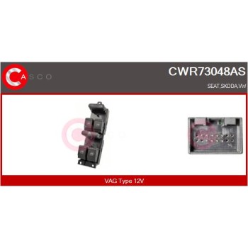 Interruptor, elevalunas - CASCO CWR73048AS