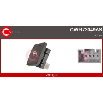 Interruptor, elevalunas - CASCO CWR73049AS