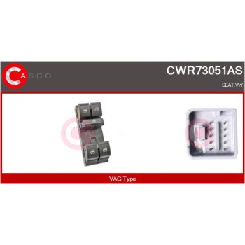 Interruptor, elevalunas - CASCO CWR73051AS
