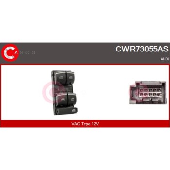 Interruptor, elevalunas - CASCO CWR73055AS