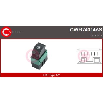 Interruptor, elevalunas - CASCO CWR74014AS