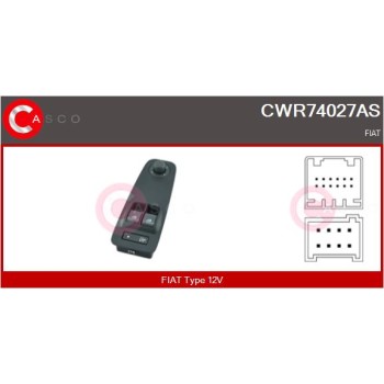 Interruptor, elevalunas - CASCO CWR74027AS