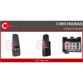 Interruptor, elevalunas - CASCO CWR74029AS