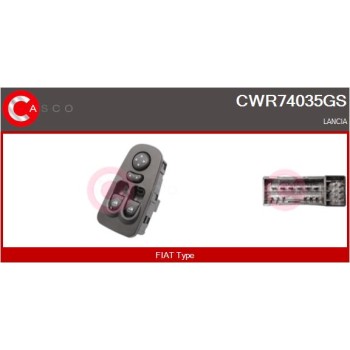 Interruptor, elevalunas - CASCO CWR74035GS