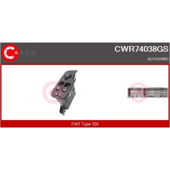 Interruptor, elevalunas - CASCO CWR74038GS