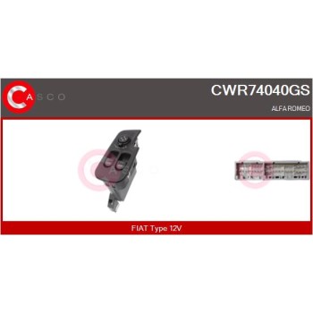 Interruptor, elevalunas - CASCO CWR74040GS