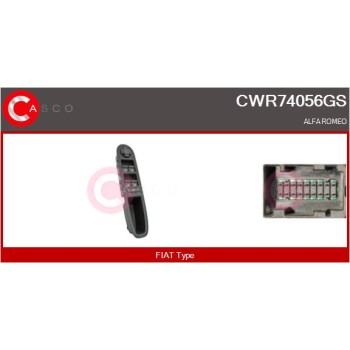Interruptor, elevalunas - CASCO CWR74056GS