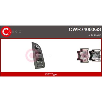 Interruptor, elevalunas - CASCO CWR74060GS