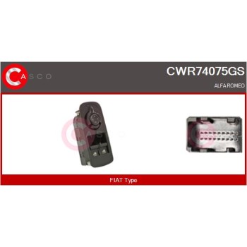 Interruptor, elevalunas - CASCO CWR74075GS