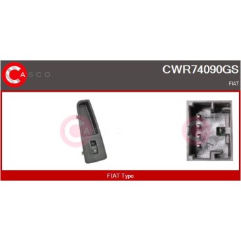 Interruptor, elevalunas - CASCO CWR74090GS