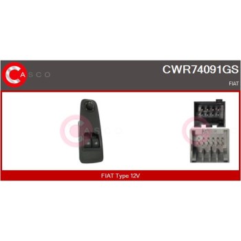 Interruptor, elevalunas - CASCO CWR74091GS