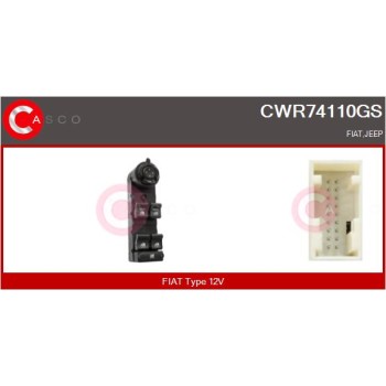 Interruptor, elevalunas - CASCO CWR74110GS