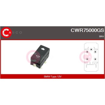Interruptor, elevalunas - CASCO CWR75000GS