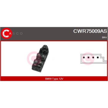 Interruptor, elevalunas - CASCO CWR75009AS