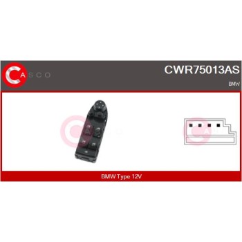 Interruptor, elevalunas - CASCO CWR75013AS