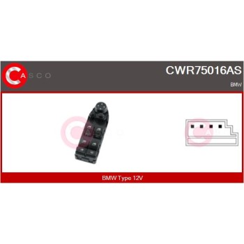 Interruptor, elevalunas - CASCO CWR75016AS
