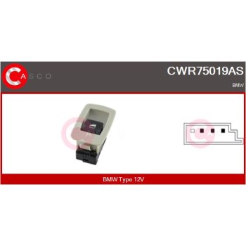 Interruptor, elevalunas - CASCO CWR75019AS