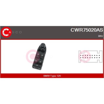 Interruptor, elevalunas - CASCO CWR75020AS