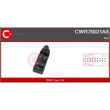 Interruptor, elevalunas - CASCO CWR75021AS
