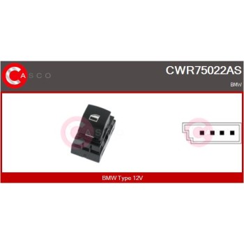 Interruptor, elevalunas - CASCO CWR75022AS