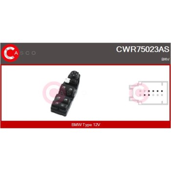 Interruptor, elevalunas - CASCO CWR75023AS
