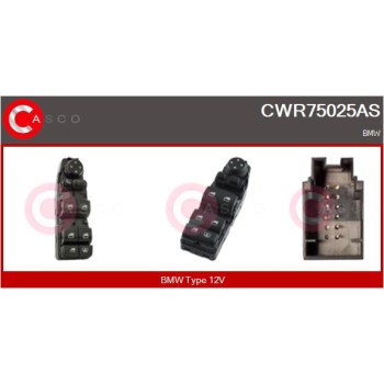 Interruptor, elevalunas - CASCO CWR75025AS