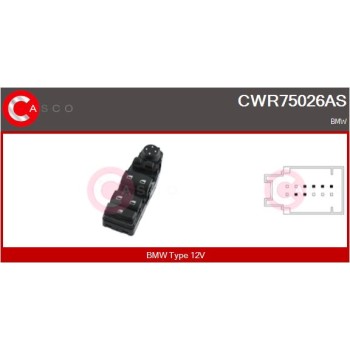 Interruptor, elevalunas - CASCO CWR75026AS