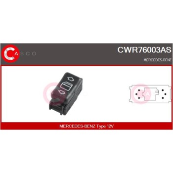 Interruptor, elevalunas - CASCO CWR76003AS