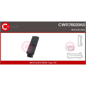Interruptor, elevalunas - CASCO CWR76020AS