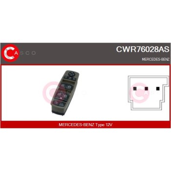 Interruptor, elevalunas - CASCO CWR76028AS