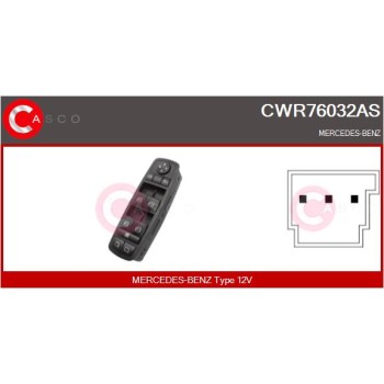 Interruptor, elevalunas - CASCO CWR76032AS