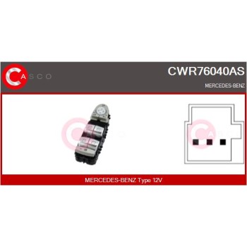 Interruptor, elevalunas - CASCO CWR76040AS