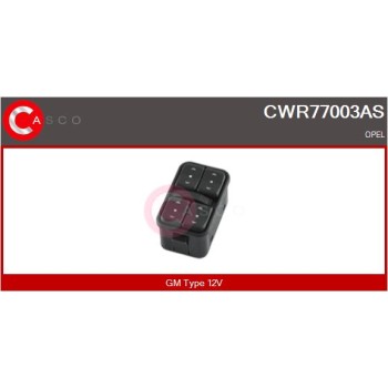Interruptor, elevalunas - CASCO CWR77003AS
